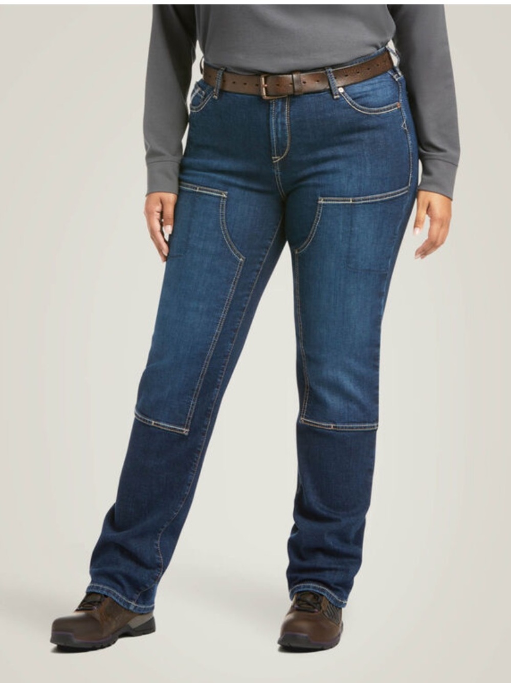 Ariat Rebar Work Flex Womens Straight Leg Jeans Durastretch Plus Size/Tall, 24WL